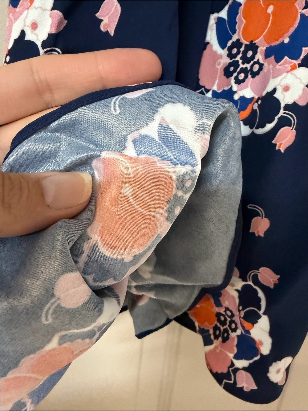 NWT Boden size 6 Navy Midi Dress with Orange and Pink Floral Print - Picture 4 of 9